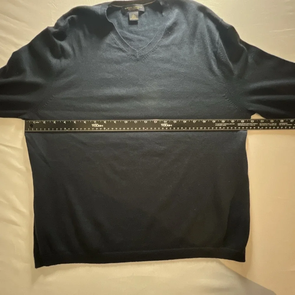 Banana Republic Silk Cashmere Sweater‎ Men's L Blue Navy V-Neck